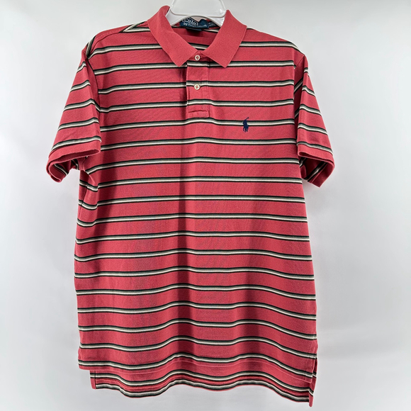 Polo Ralph Lauren Other - POLO Ralph Lauren MENS L Classic Fit MESH Stripe Polo PREPPY Short Sleeve Shirt